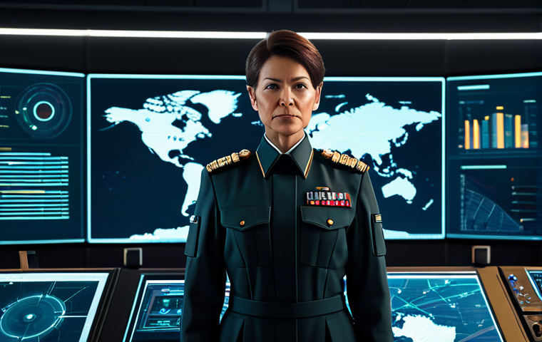 A professional, mature female commander, fully clothed in a modest, dark futuristic military uniform with subtle gold accents, stands in a high-tech command center. She is observing a large, illuminated holographic tactical display that shows stylized, diverse combat units in strategic formations. The display incorporates abstract data streams and resource indicators, symbolizing team synergy and efficient resource allocation. The background is sleek and minimalist, with soft ambient light. safe for work, appropriate content, fully clothed, professional, perfect anatomy, correct proportions, natural pose, well-formed hands, proper finger count, natural body proportions, high-quality digital illustration, cinematic lighting.