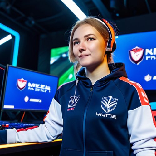 **

"A professional female gamer in a modern, well-lit eSports arena, wearing a comfortable gaming tracksuit with team logos, fully clothed, appropriate attire, focused on a large monitor displaying the Nikke: Goddess of Victory gameplay. Audience in the background, cheering. Safe for work, perfect anatomy, natural proportions, professional photography, high quality, dynamic lighting, vibrant colors, showcasing the excitement of Russian eSports."

**