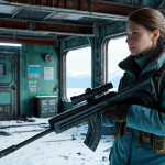 **

"A fully clothed female character in a futuristic, slightly worn military uniform exploring a desolate, snow-covered abandoned research station in Siberia. The environment includes rusted metal structures, broken windows, and flickering lights. She is holding a high-tech rifle. Appropriate attire, safe for work, perfect anatomy, natural proportions, professional, family-friendly, high quality, detailed environment, volumetric lighting."

**