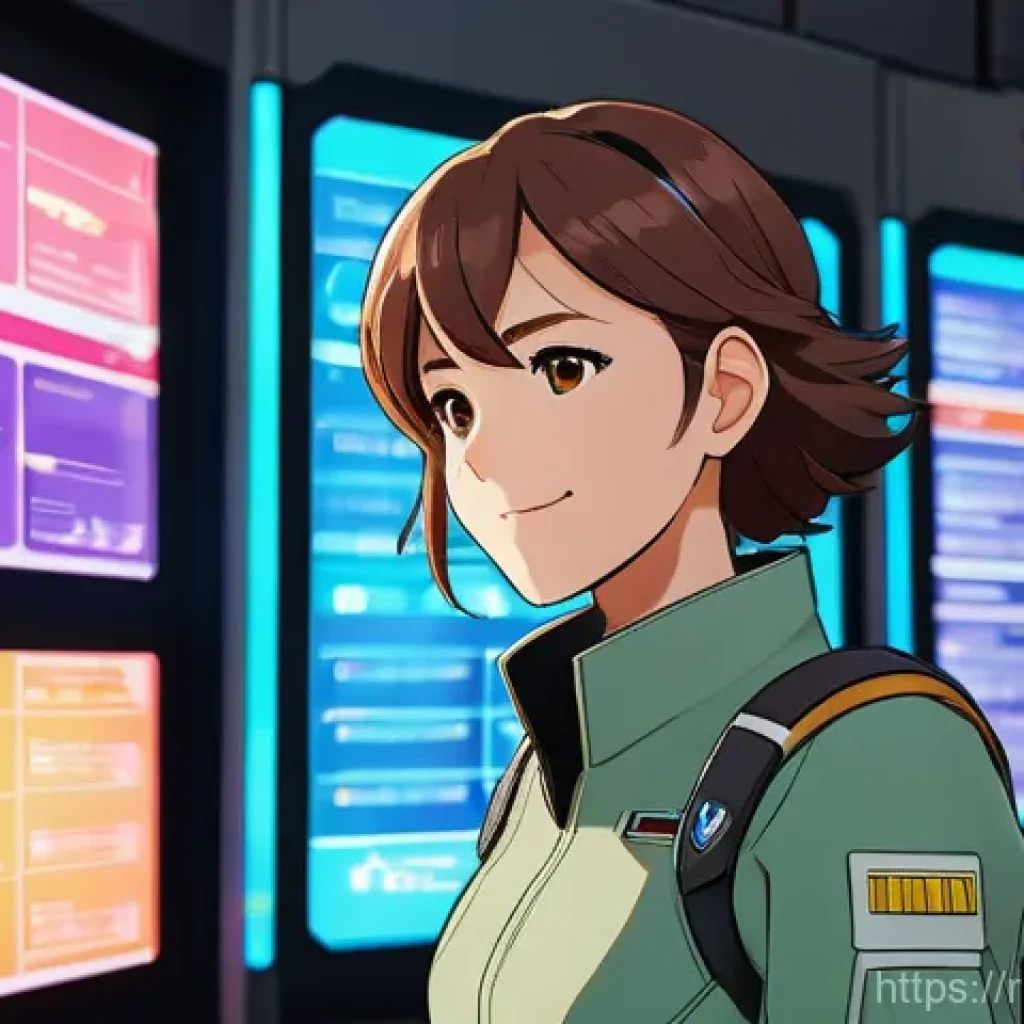 승리의여신 니케 로그인 보너스 혜택 - **"A female anime-style commander character, aged in her early 20s, with short, neat brown hair and ...