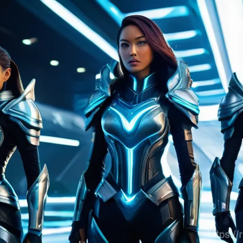 승리의여신 니케 메타 변화 예측 - **Prompt 1: Arena Dominators: Crown, Naga, and Tia's Synergistic Attack**
A dynamic, full-body s...