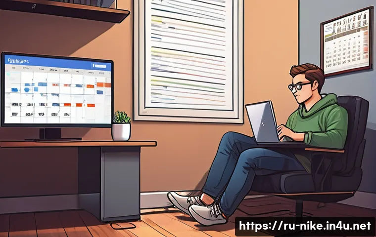 승리의여신 니케 서버 유지보수 시간 - A detailed digital illustration of a gamer planning their time around scheduled server maintenance f...